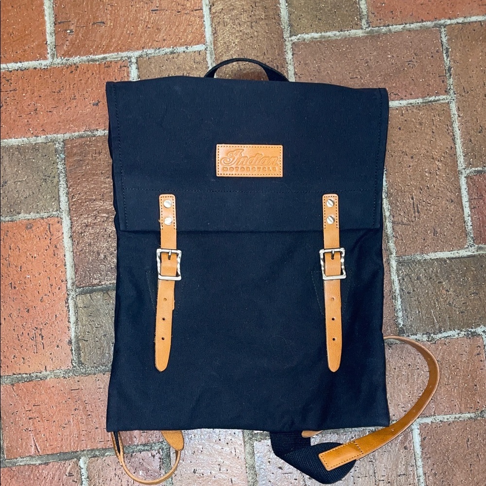 Indiacraft Black and Tan Backpack‎